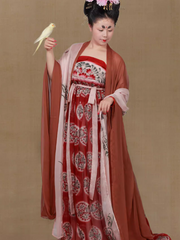 Zanhua Shinü 簪花仕女 "Court Ladies Wearing Flowered Headdresses" No.1 Painting Recreation Late Tang  Heziqun