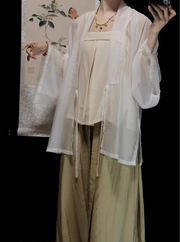 Cha Dao 茶道 Tea Ceremony Modernized Song Dynasty Helingshan Top & Songku Pants Set