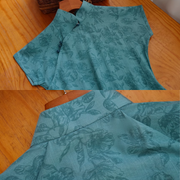 Tui Se 褪色 Faded Paint Republic of China Floral Monofilament Cotton & Linen Short Sleeve Qipao