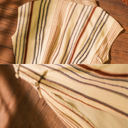 Xiao Lu 小路 Back Roads Republic of China Striped Cotton Sleeveless Qipao