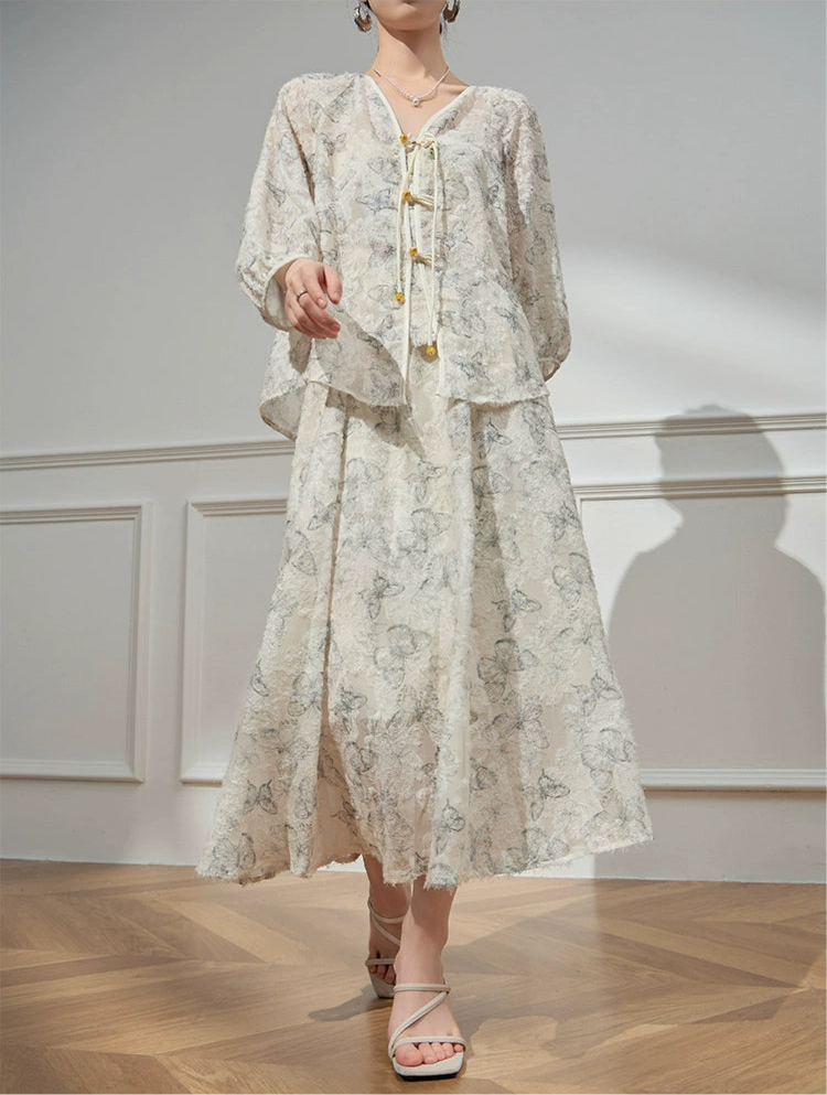 Die Meng 蝶梦 Butterfly Dream New Chinese Style Blouse & Skirt Set
