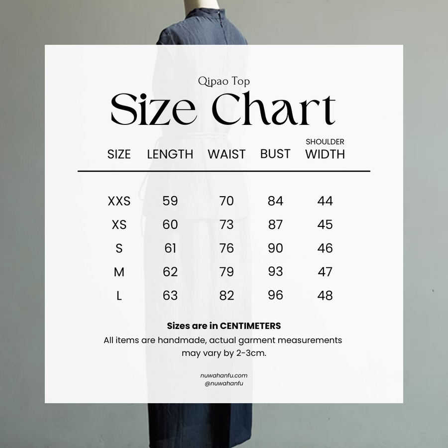 Lan Su 蓝溯 Tracing Blue New Chinese Style Summer Tencel Linen Qipao Top & Skirt Set