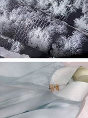 Pine & Snow 有松雪 Late Ming Dynasty Embroidered Bijia Aoqun Set