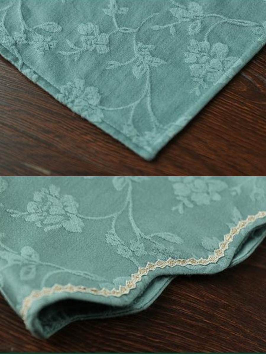 Lan Cao 兰草 Orchid Flowers 1930s Cotton Jacquard Bottleneck Qipao