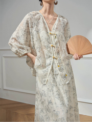 Die Meng 蝶梦 Butterfly Dream New Chinese Style Blouse & Skirt Set