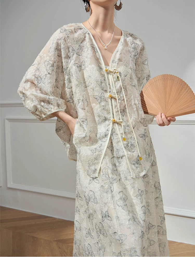 Die Meng 蝶梦 Butterfly Dream New Chinese Style Blouse & Skirt Set