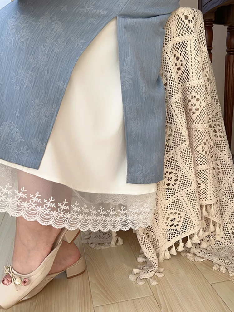 Ling Hui 凌晖 Dew Light Plus Size Lace Qipao Hanfu Petticoat Underskirt