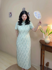 Zhi Lian 之恋 Summer Romance Plus Size Floral Short Sleeve Qipao