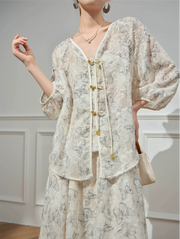 Die Meng 蝶梦 Butterfly Dream New Chinese Style Blouse & Skirt Set