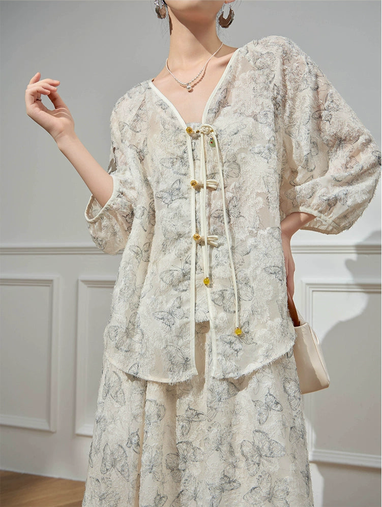 Die Meng 蝶梦 Butterfly Dream New Chinese Style Blouse & Skirt Set