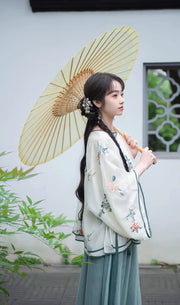 Qing Huai 情怀 Soft Feelings Qing Dynasty New Chinese Style Embroidered Top & Trouser Set