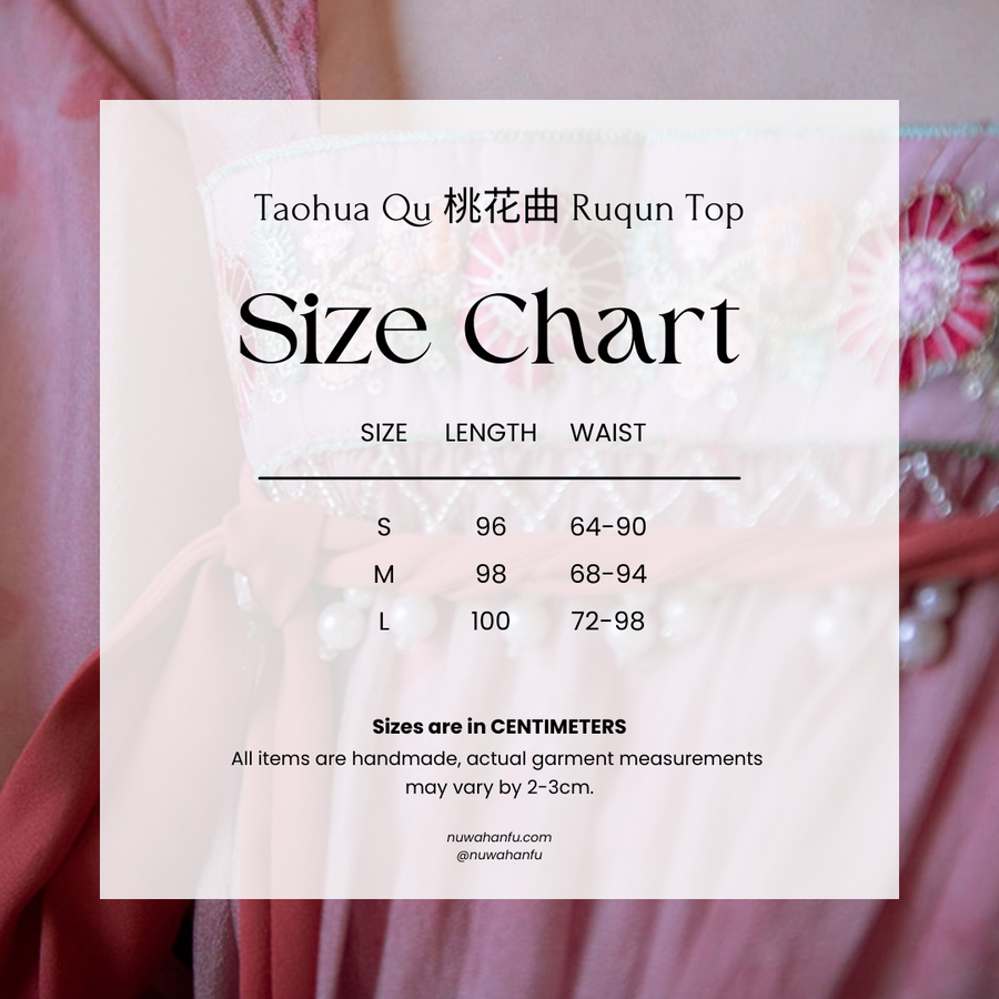 Taohua Qu 桃花曲 Peach Blossom Ballad Modernized Tang Dynasty Floral Embroidery Ruqun Top & Skirt Set