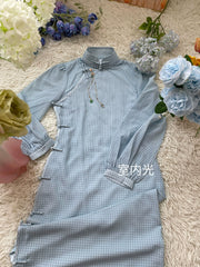 Shu Ci 书辞 Brush Stroke 1930s Daily Lantern Sleeve Qipao
