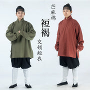 Ping Ming 平民 Ming Dynasty Commoner's Ramie Cross Collar Shirt