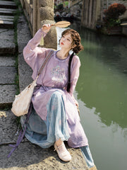 Leyi Yongge 乐以咏歌 Joy in Singing Tang Dynasty Daily Yuanlingpao Round Collar Robes & Pants Set