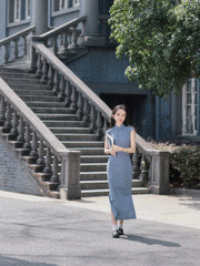 Xinan 西南 Southwestern 1930s Ramie Plant Daily Cap Sleeve Qipao