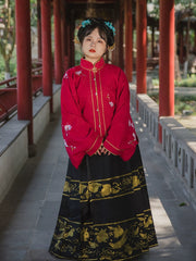 Hua Ling'er 花灵儿 Flower Spirit Ming Dynasty Plus Size Liling Standing Collar Top & Mamian Skirt