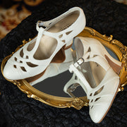 Chou Hu 绸湖 Satin Lakes 1930s Satin Criss Cross T-Strap Mary Janes