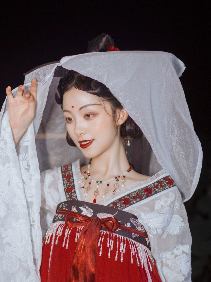 Chuan Zhu 串珠 Pearl Beads Tang Dynasty Modernized Weimao Veiled Hat
