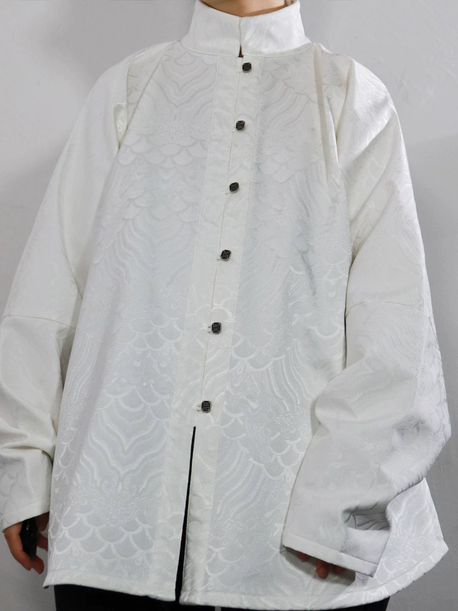 Long Lin 龙鳞 Dragon Scales Ming Dynasty Men's & Unisex Liling Duijin Ao Standing Collar Winter Top