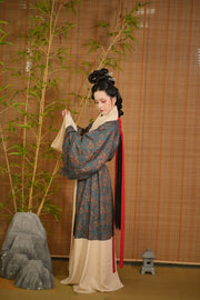 Qing Bi 青碧 Faded Turquoise Han Dynasty Mawangdui Restoration Pure Cotton Unisex Zhiju Robe