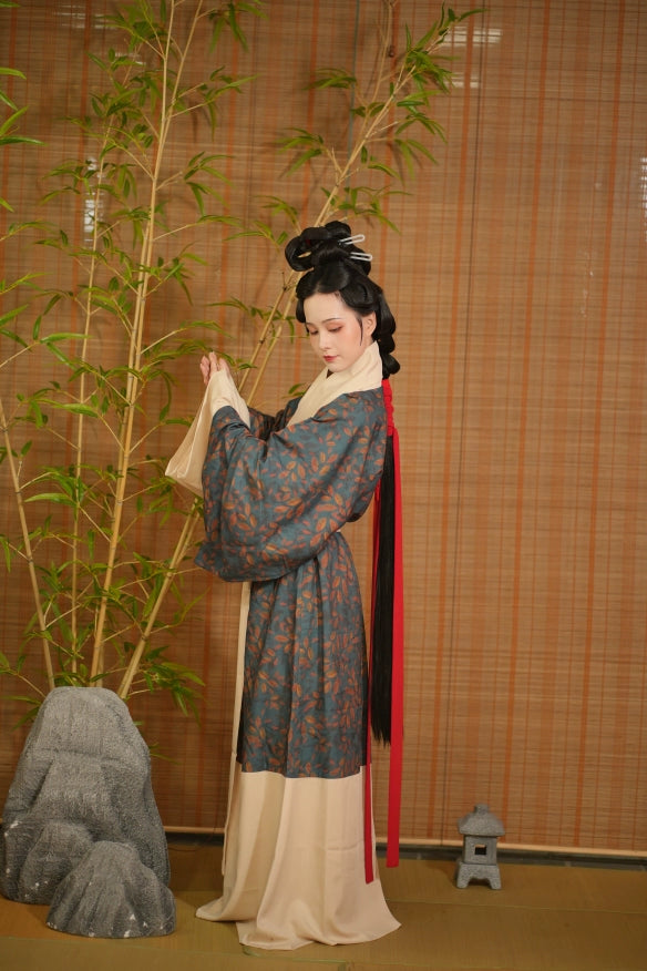 Qing Bi 青碧 Faded Turquoise Han Dynasty Mawangdui Restoration Pure Cotton Unisex Zhiju Robe
