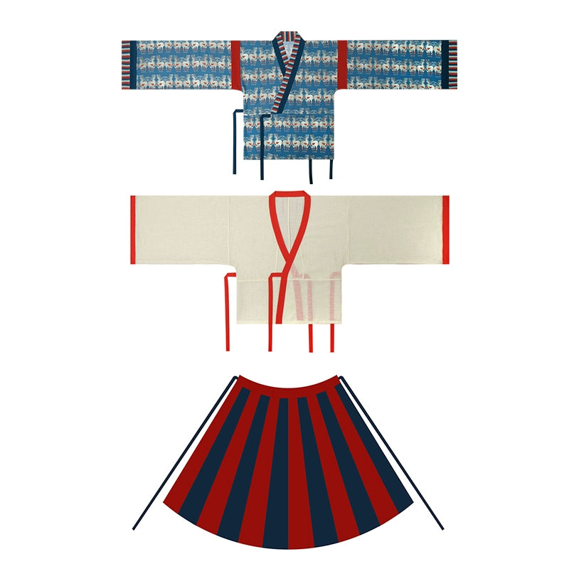 Blue Moon Sheep 月蓝双羊 Northern Jin Dynasty Hanfu