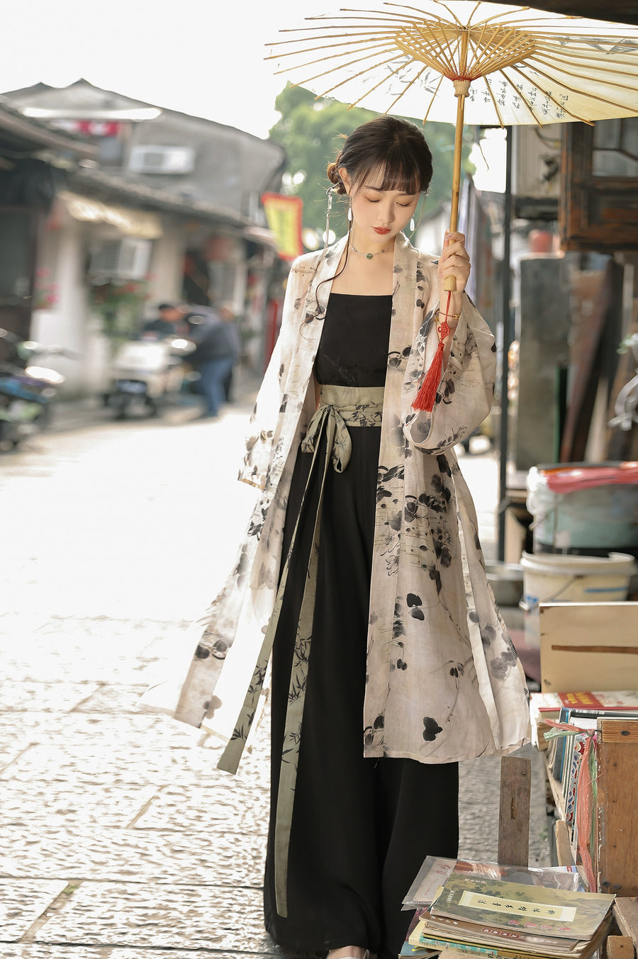 Jiu Shi Yue Se 旧时月色 Aged Moonlight Modernized Song Dynasty Beizi Song Ku Trousers Set