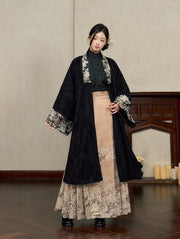 Butterfly Seeking Wind 蝶寻风序 Modernized Ming Duijin Pi Ao Coat & Mamian Skirt Set