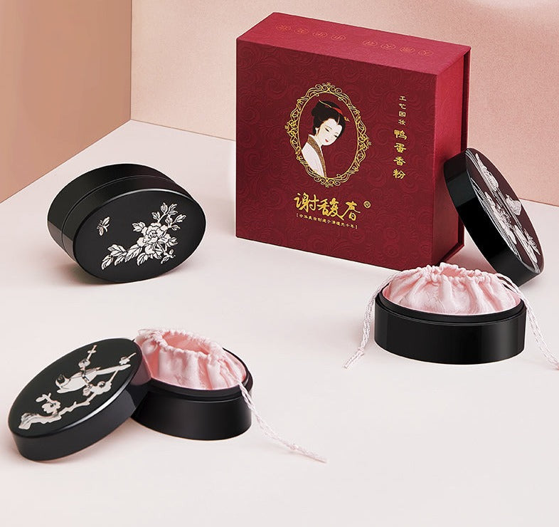 Duck Egg Powder 鸭蛋香粉 Xie Fuchun Traditional Makeup Fragrant Pressed Powder - Light Rose