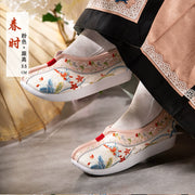 Summer Garden 夏季花园 Qing Dynasty Embroidered Rising Cloud Dengyun Shoes
