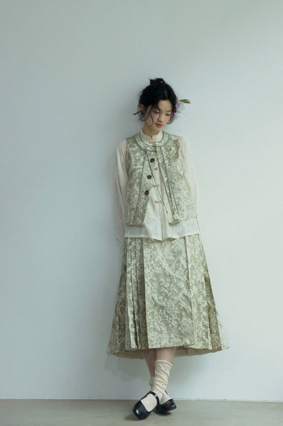 Pistachio 开心果 Modernized French Ming Dynasty Yuanling Midi Mamian Summer Set