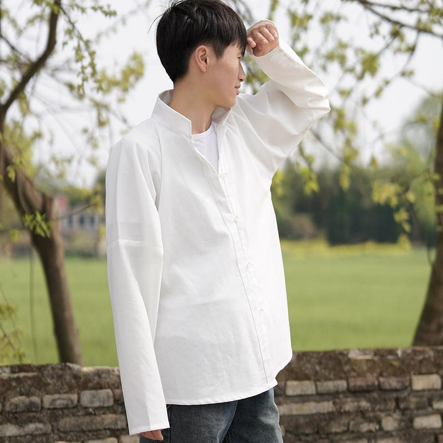Yin Zhen 银针 Silver Needle Modernized Ming Men's & Unisex Liling Duijin Shan Standing Collar Top