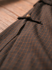 Song Lü 松露 Dark Truffle Republic of China Plaid Jacquard Short Sleeve Qipao