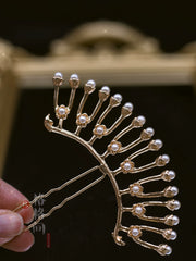 Halo 光环 Double Tiered Pearl Tang Ming Curved Hairpins
