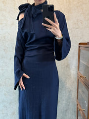 Shen Po 神婆 Witch Modernized Buttoned Bottleneck Bell Sleeve Qipao & Belt Set