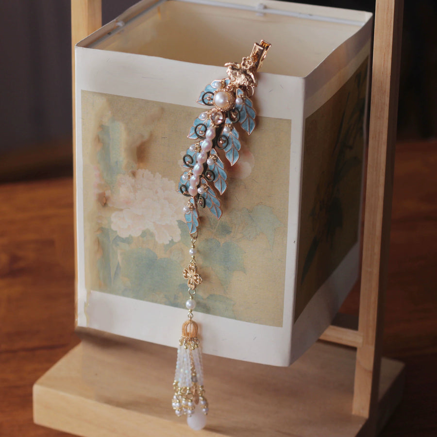 Yi Pian Pian 一片片 One Petal After Another New Chinese Style Pearl Petal Tassel Hair Accessories