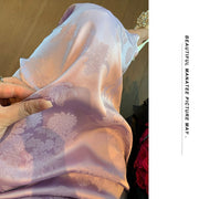 Zimo Diewu 紫陌蝶舞 Butterflies Dancing on Lavender Paths Plus Size Modernized Cutout Jacquard Butterfly Sleeve Qipao