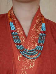 Fang Songshi 仿松石 Turquoise Beaded Warring States Western Chinese Necklace