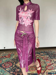 Shi Liu 湿露 Humidity New Chinese Style Double Sided Short Sleeve Qipao Top