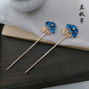 Shao Lan 烧蓝 Burnt Blue Various Ming Dynasty Turquoise Flower Hairpins