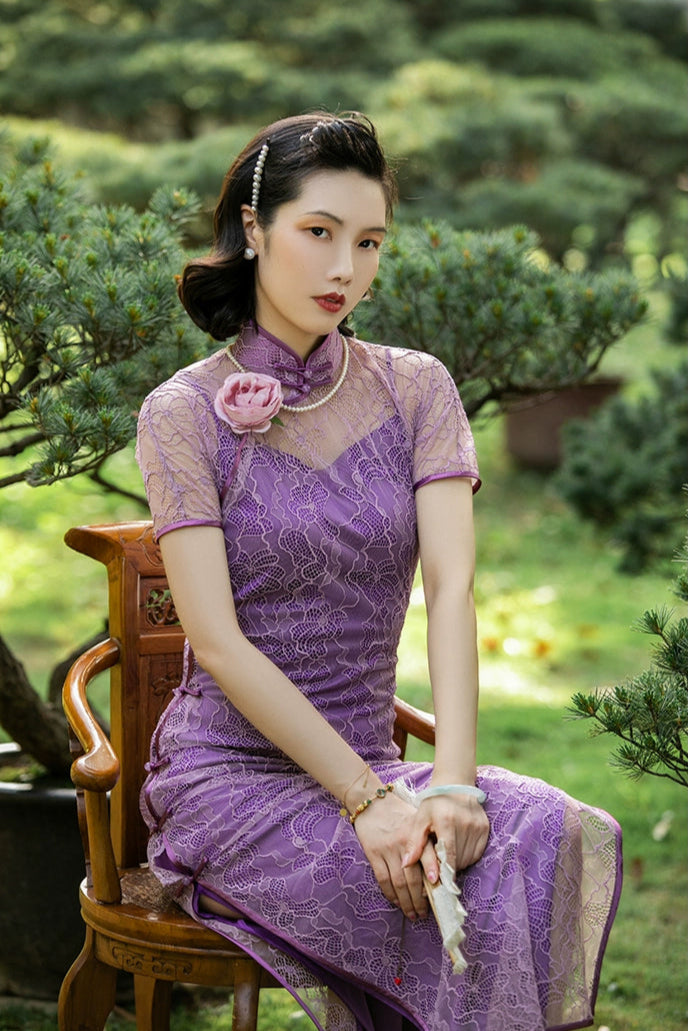 Satin Chiffon 缎面雪纺 Qipao Slip Dress Various Color Undergarments