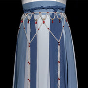 Fenghua Xueyue 风花雪月 Wind, Flower, Snow, & Moon Long Pearl Belt Hanfu Accessory