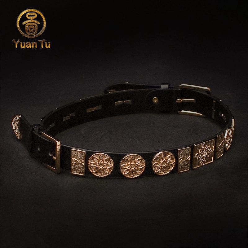 Hei Mai 黑麦 Rye Tang Ming Unisex Yuanlingpao Flower Two Panel Belt