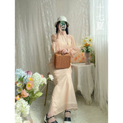 Shu Ci 书辞 Brush Stroke 1930s Daily Lantern Sleeve Qipao