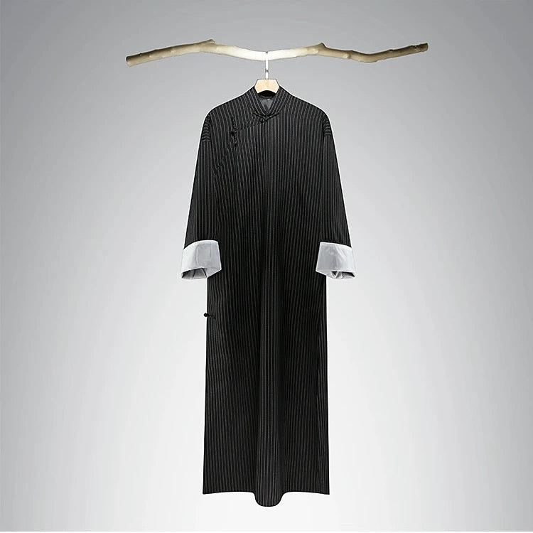 Shang Ren 商人 Businessman 1920s Republic of China Changpao Mandarin Collar Robe