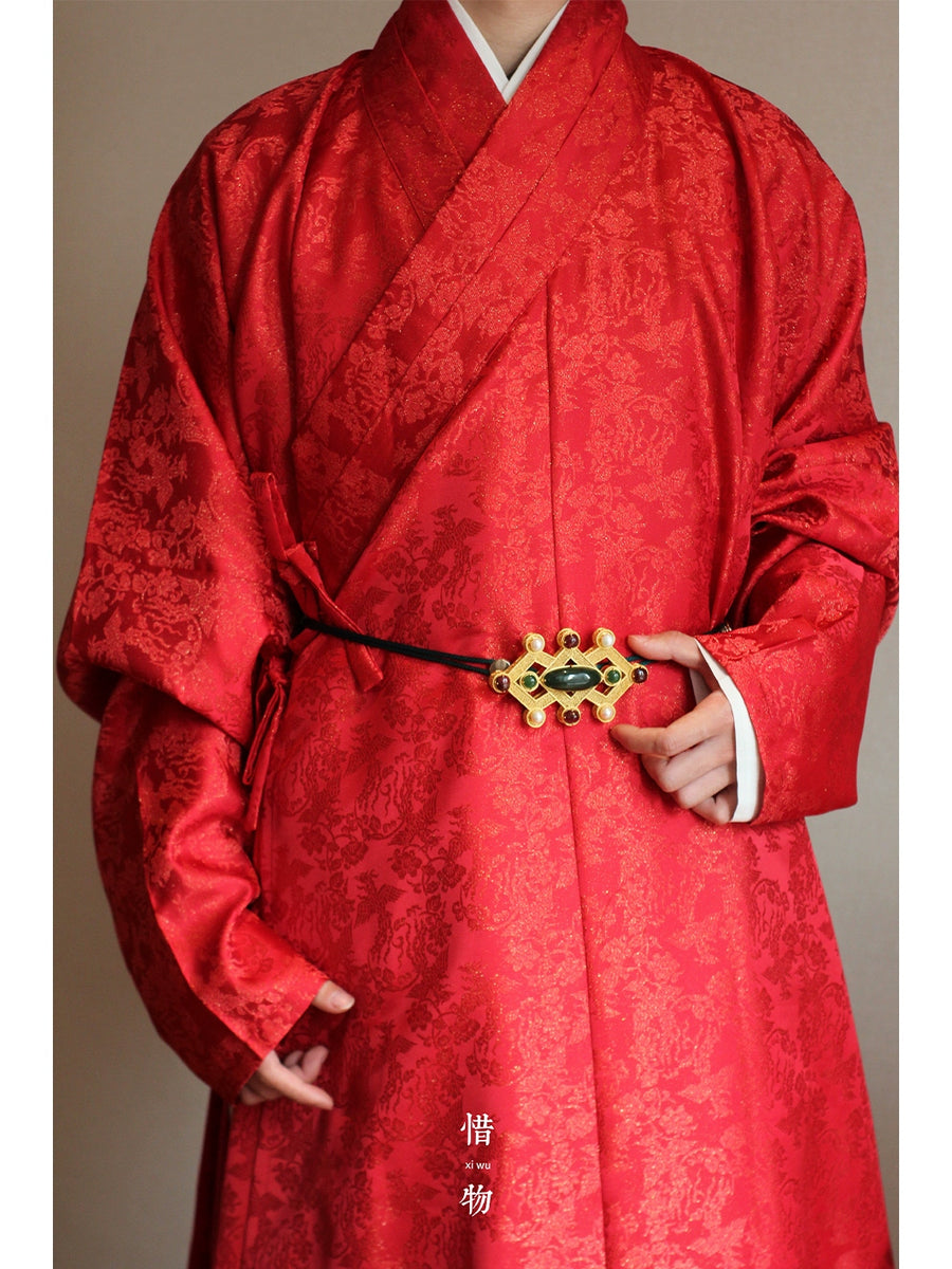 Jing Jiu 敬酒 Early Ming Dynasty Men's Cross Collar Changshan Robe