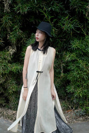 Xiang Cao 香草 Vanilla Modernized Ming Dynasty Summer Bijia Vest Set