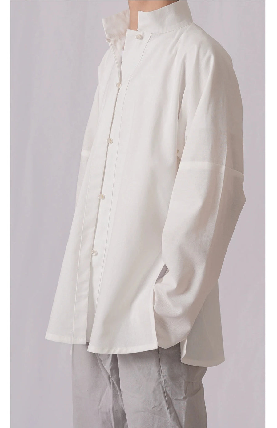 Yin Zhen 银针 Silver Needle Modernized Ming Men's & Unisex Liling Duijin Shan Standing Collar Top