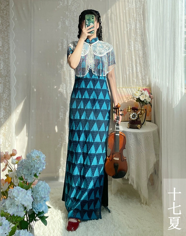 Ban Shan 半山 Half Mountain 1930s Retro Print Short Sleeve Qipao